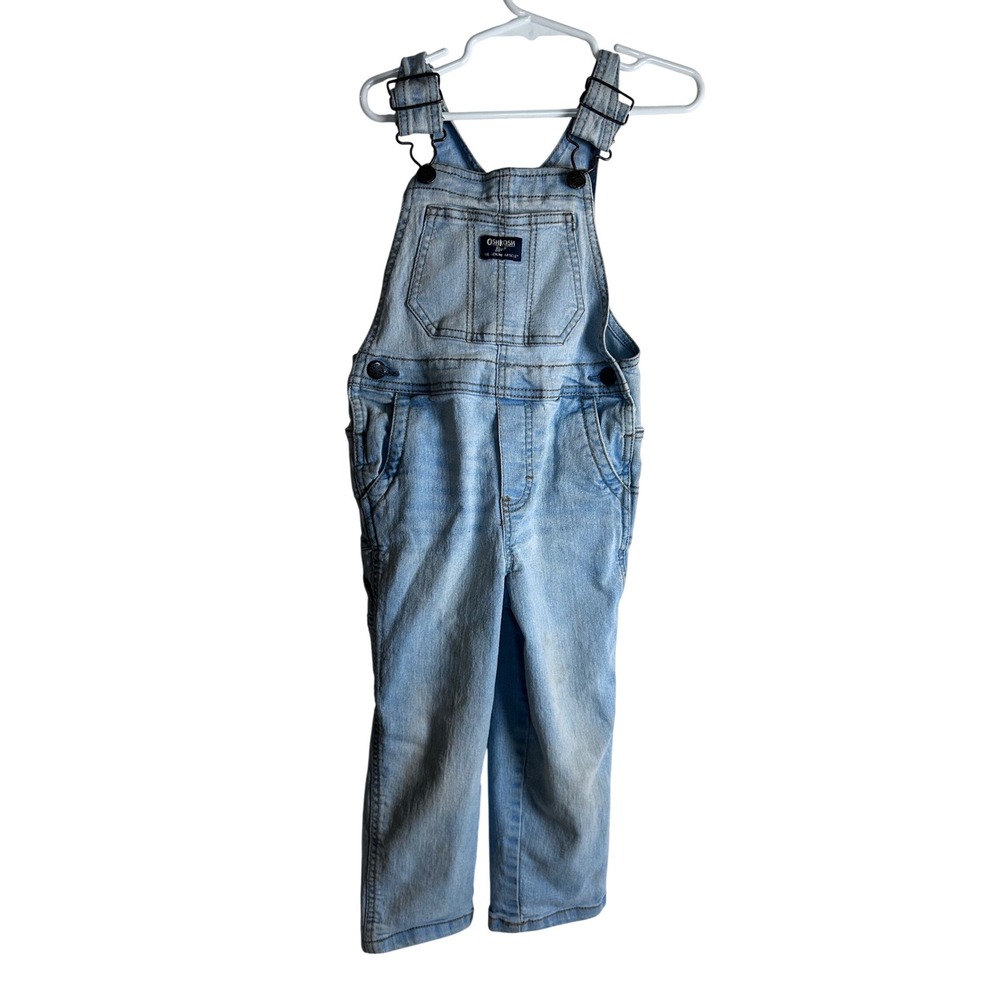 OshKosh B'gosh Denim Overalls 4T Light Blue Bib Pocket Kids